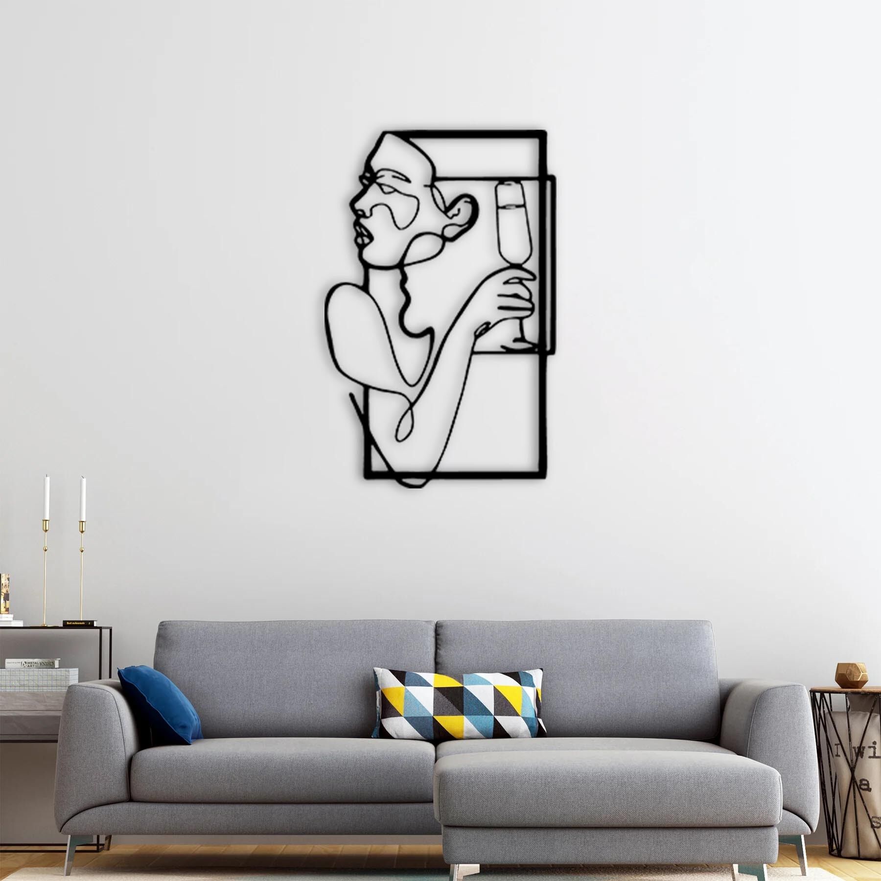 Courage in a Glass Metal Wall Art | Bold Decorative Wall Sculpture