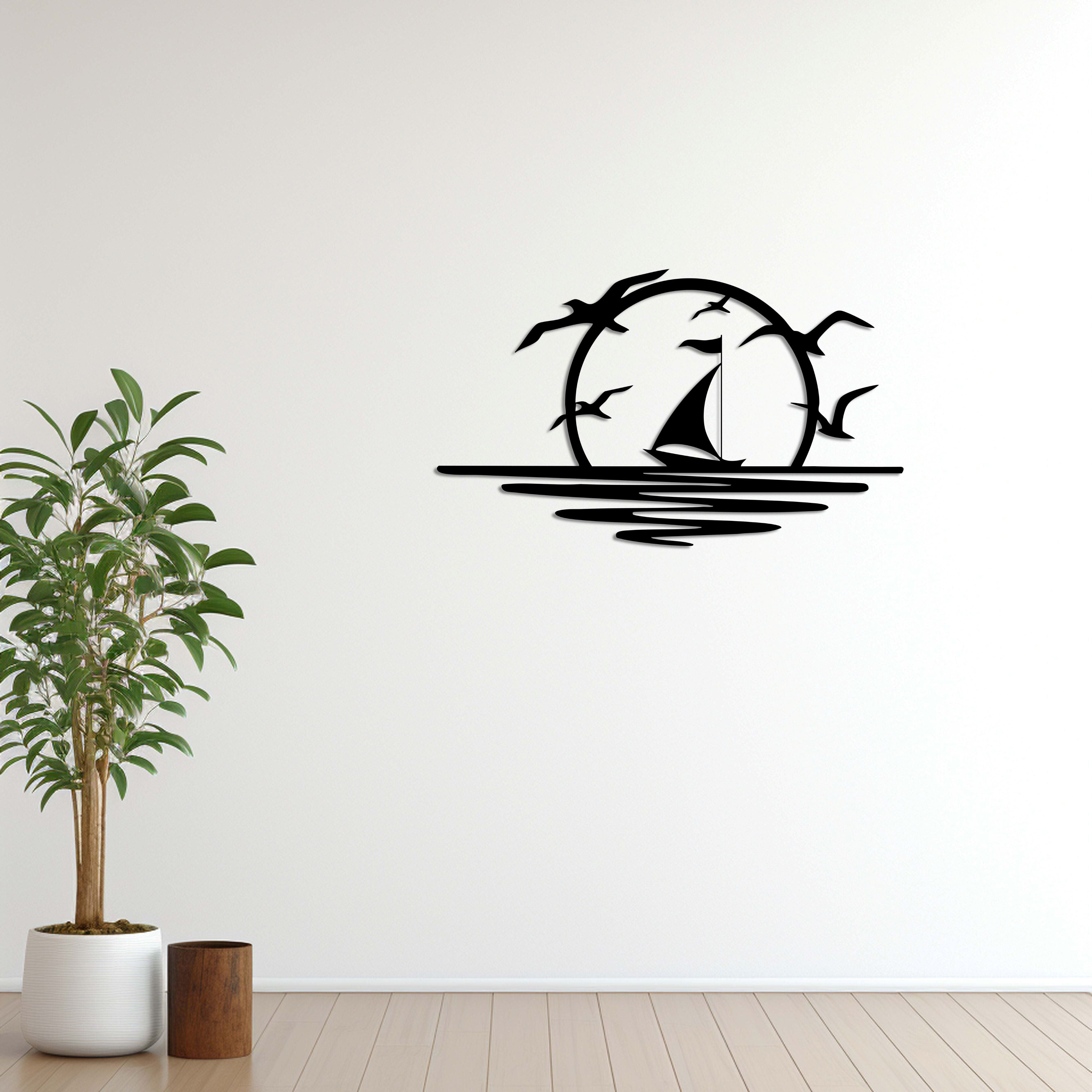 Wandkunst aus Metall „Friede mit dem Wind“ | Entspannende dekorative Skulptur