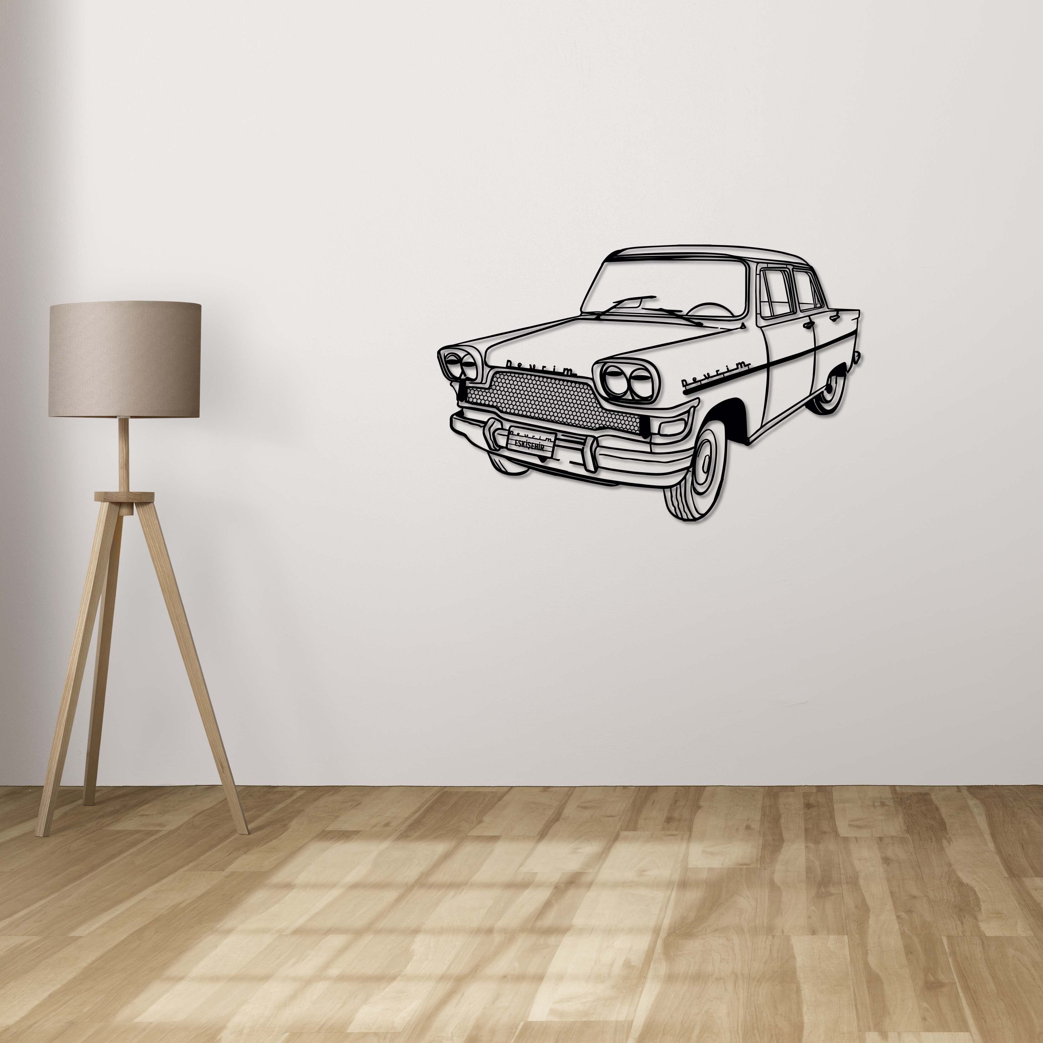 Devrim Auto Metall Wandkunst | Klassische türkische Automobil-Skulptur Dekor