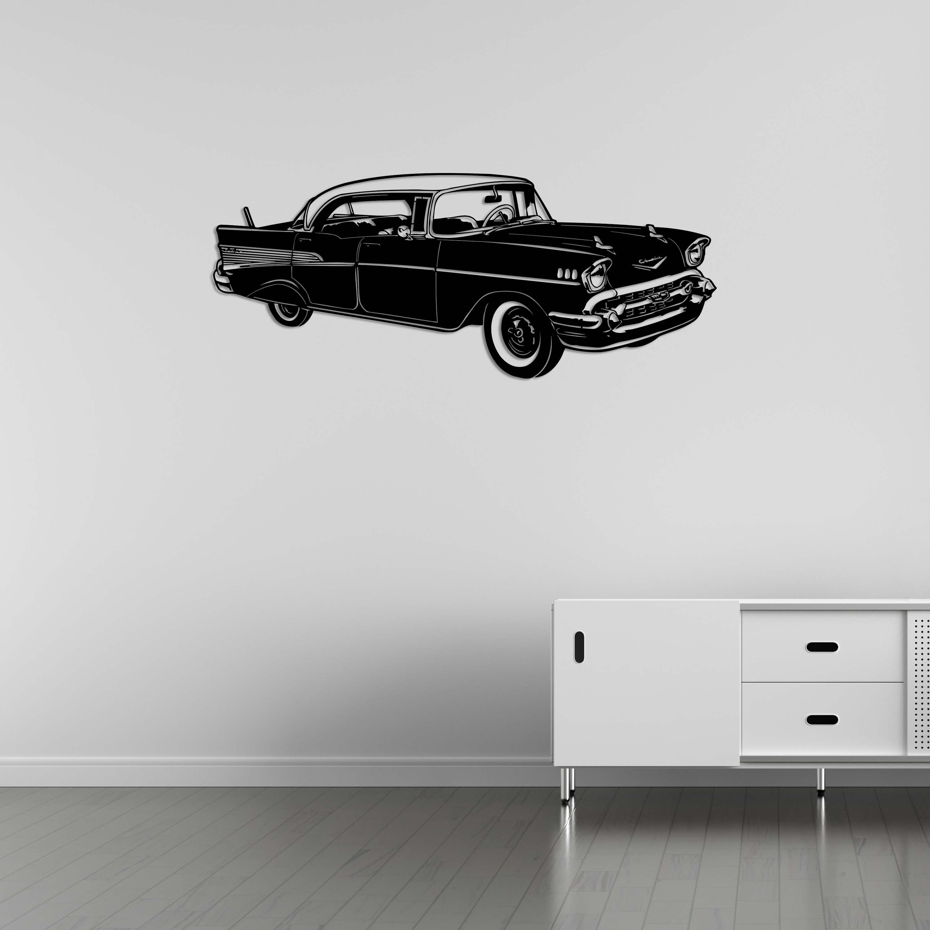 Retro Oldtimer Metall Wandkunst | Vintage Automobil Skulptur Dekor