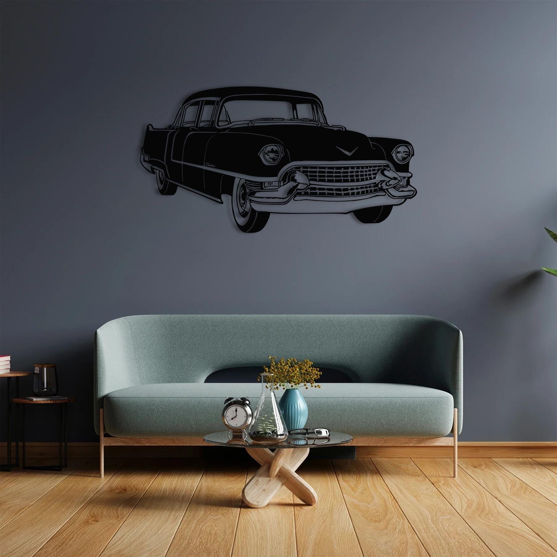 Klassische Cadillac Auto-Wandkunst aus Metall | Vintage-Automobil-Skulptur