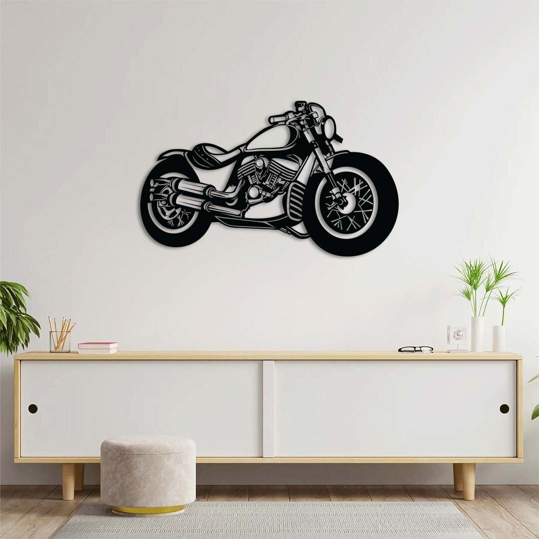 Chopper Spirit Metall-Wandkunst | Motorrad Dekorative Wandskulptur