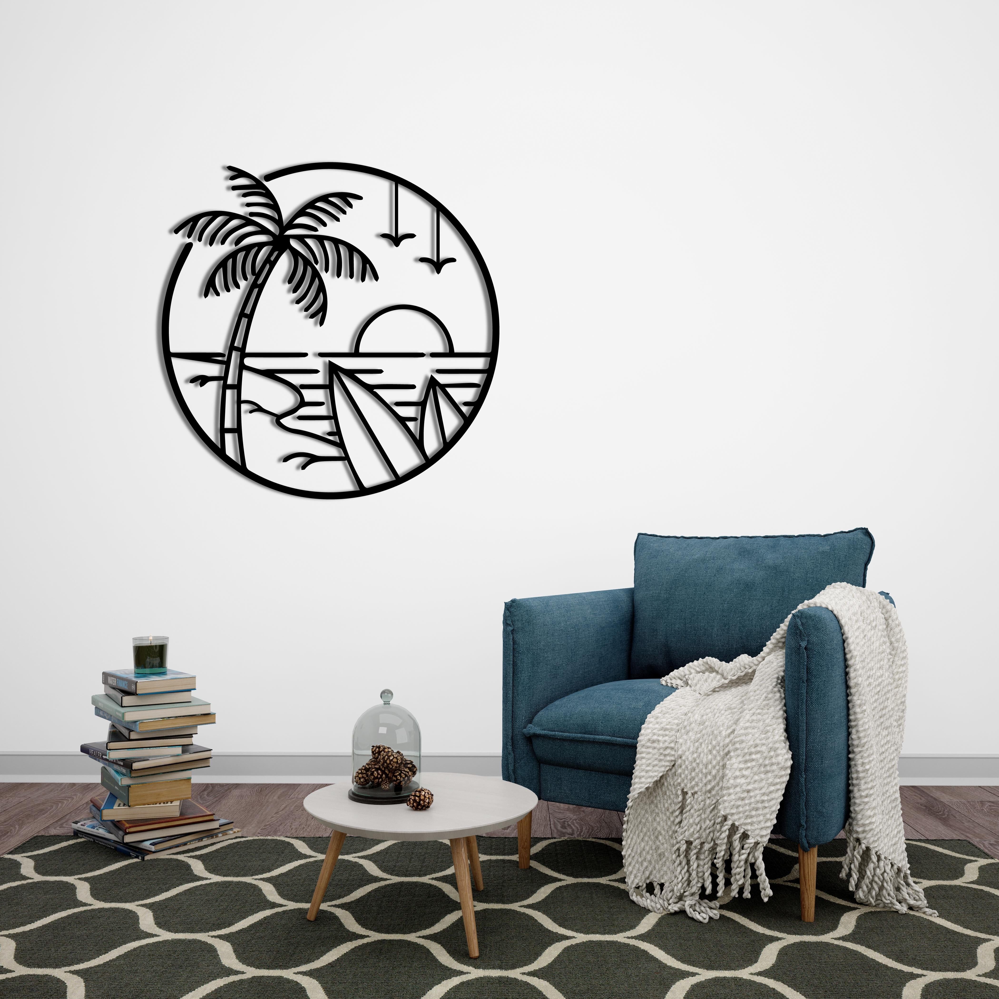 Tropische Gelassenheit Metallwandkunst | Dekorative Blattwandskulptur