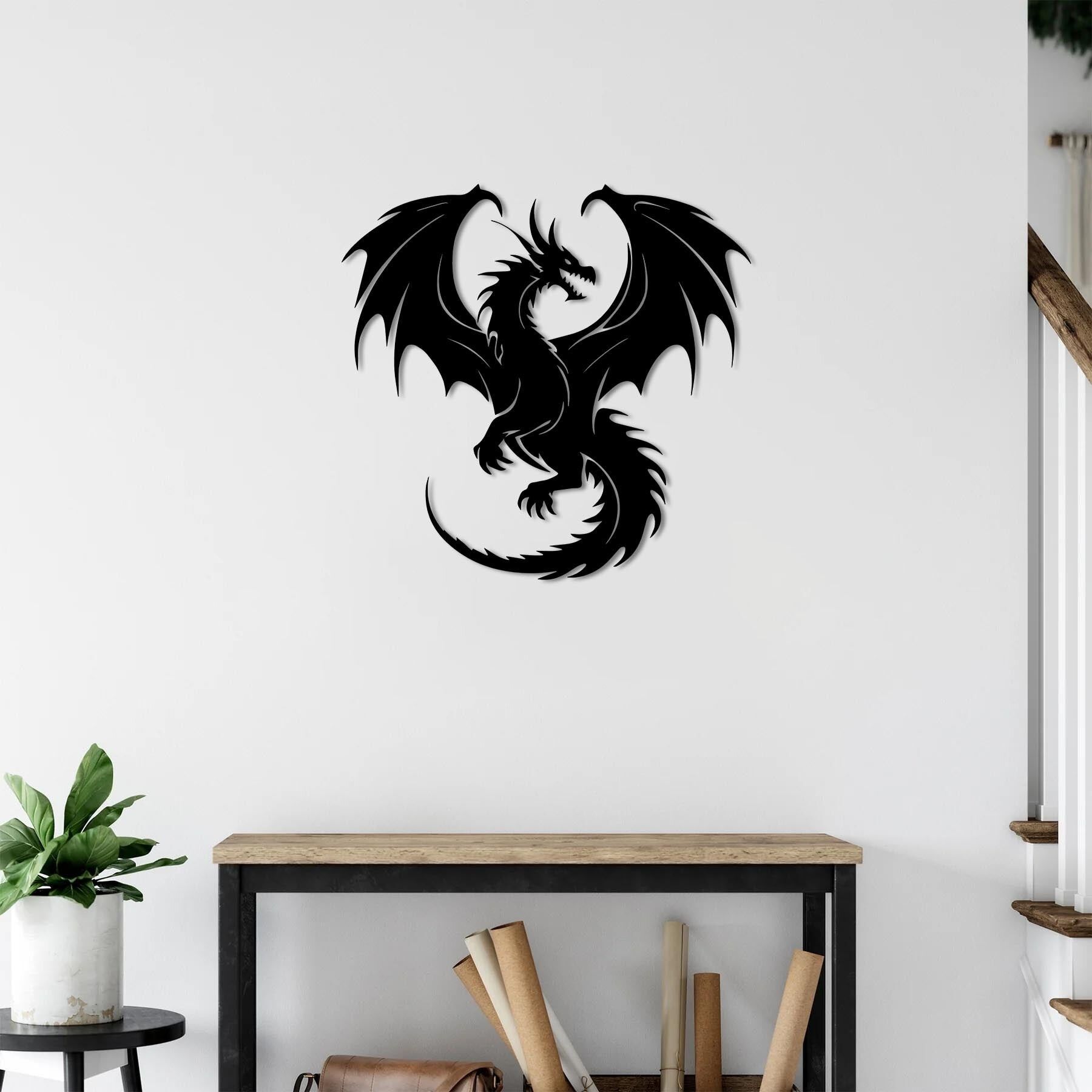 Dragon Rise Metallwandkunst | Einzigartige dekorative Wandskulptur