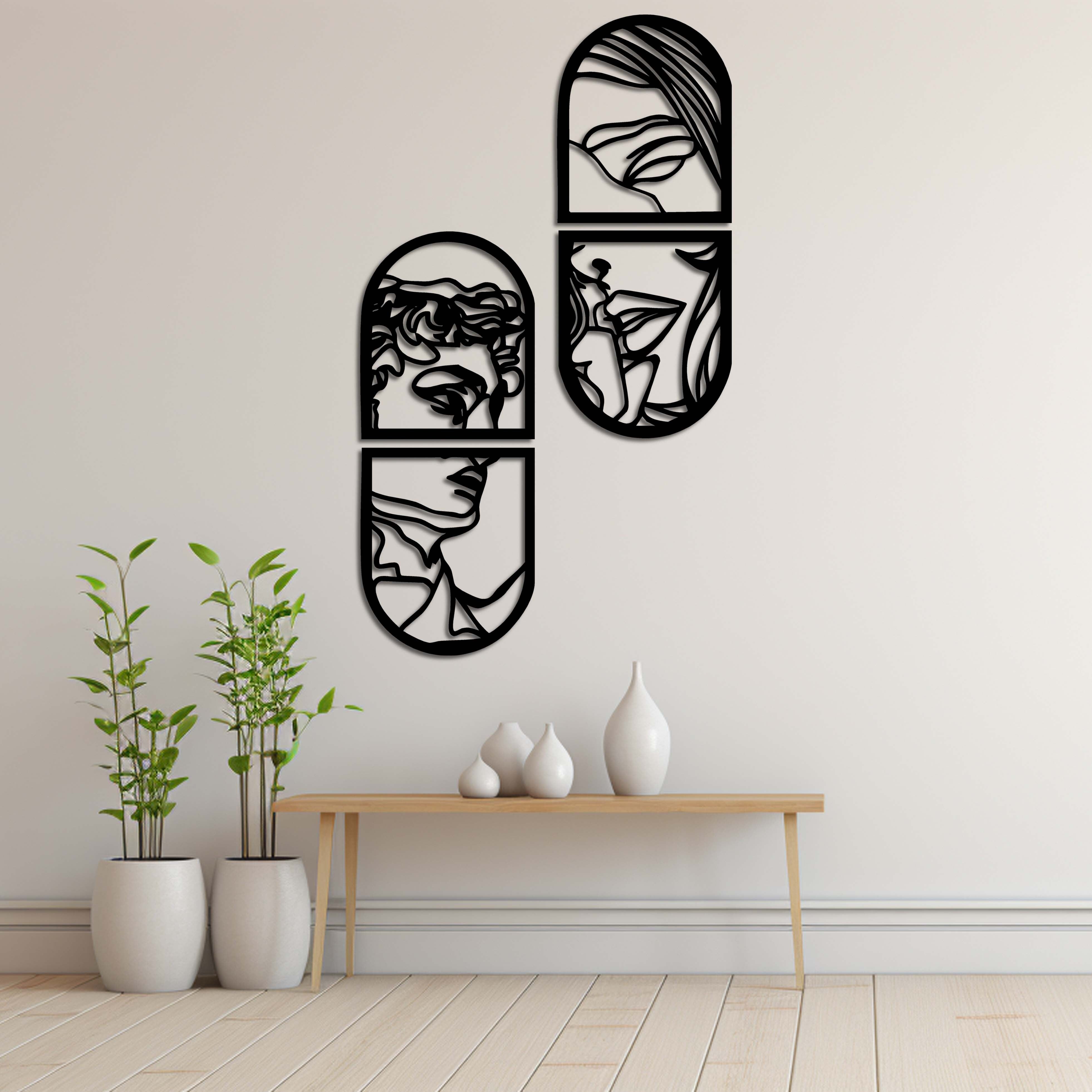 Fenster der Liebe Metallwandkunst | Romantische dekorative Wanddekoration