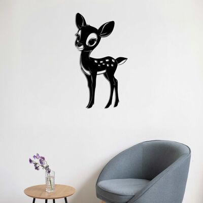 Adorable cerf mural en métal | Sculpture murale décorative