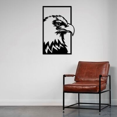 Décoration murale en métal « Regard d'aigle » | Sculpture murale majestueuse