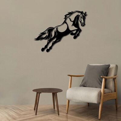 Cheval Free Spirit en métal | Sculpture murale décorative animalière