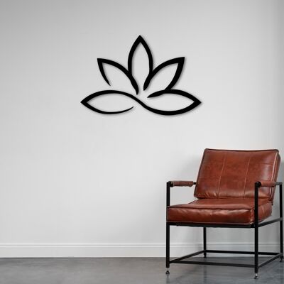 Décoration murale en métal Lotus Zen | Sculpture florale décorative