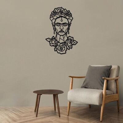 Sculpture murale florale en métal Frida Kahlo, Reine des fleurs