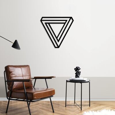 Scultura da parete in metallo a forma di triangolo infinito | Scultura decorativa geometrica da parete