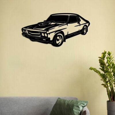 Un'opera d'arte da parete in metallo classica americana | Decorazione da parete con scultura di auto d'epoca