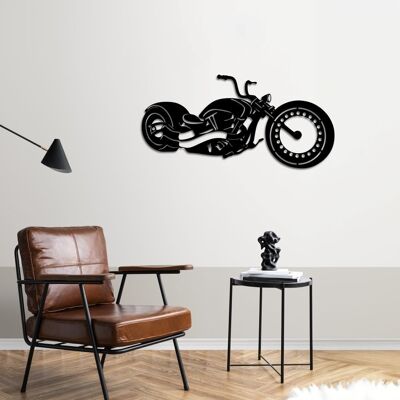 Sculpture murale en métal représentant une moto Chopper Free Spirit | Sculpture murale de motard