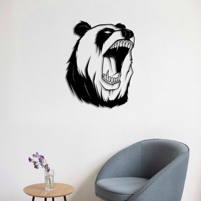 Décoration murale en métal Panda Esprit Sauvage | Sculpture murale décorative animalière
