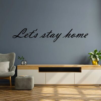 Decorazione murale in metallo "Restiamo a casa" | Decorazione murale accogliente e motivante