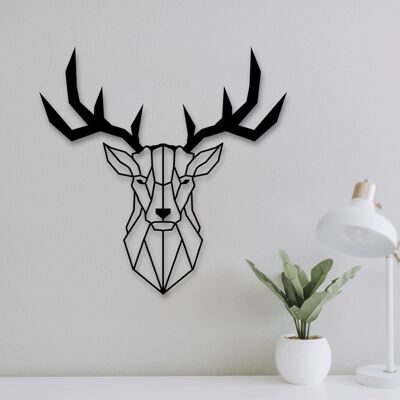 Scultura da parete in metallo raffigurante un cervo | Decorazione da parete con scultura decorativa raffigurante un animale selvatico
