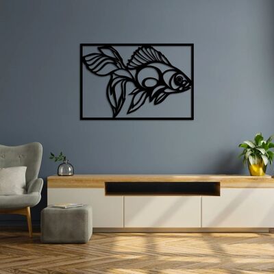 Sculpture murale en métal « Poisson à contre-courant » | Sculpture murale inspirante