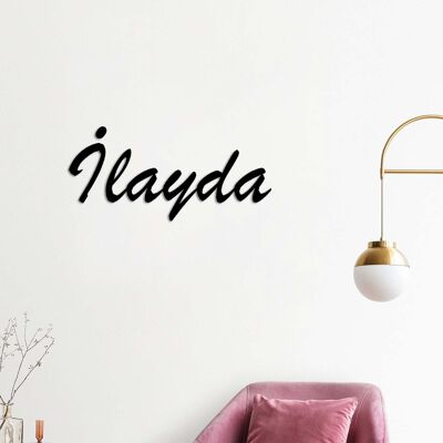 Arte de pared de metal con nombre personalizado