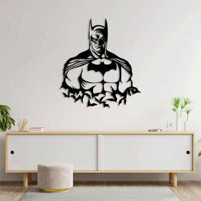 Décoration murale en métal « Gardien de Gotham » | Sculpture murale décorative Batman