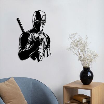 Décoration murale en métal Deadpool | Sculpture murale décorative de super-héros Marvel
