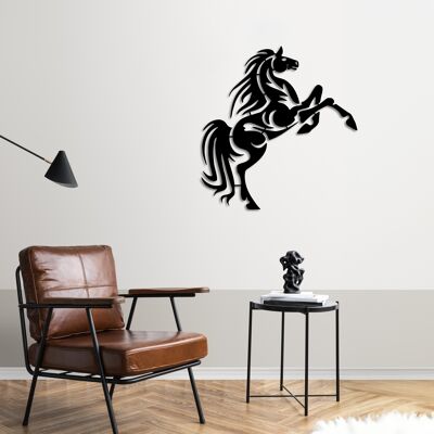 Cheval au galop, décoration murale en métal gratuite | Sculpture animalière décorative