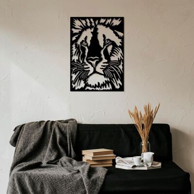 Décoration murale en métal Lion, Roi de la Jungle | Sculpture animalière majestueuse