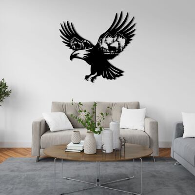 Maître du ciel : décoration murale en métal représentant un aigle