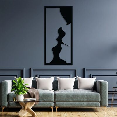 Arte mural metálico "La sombra de un beso" | Escultura decorativa romántica