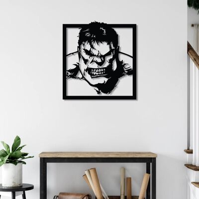 Décoration murale en métal Hulk Green Rage | Sculpture décorative de super-héros Marvel