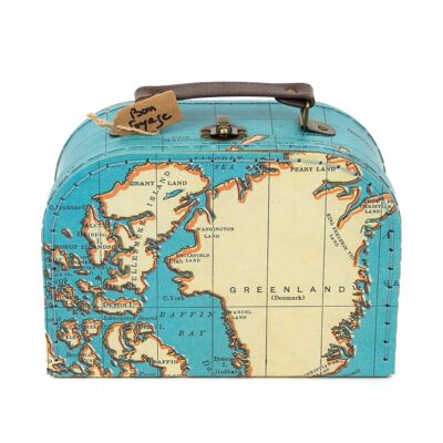 Small World Map Suitcase - 100% Recycled Cardboard