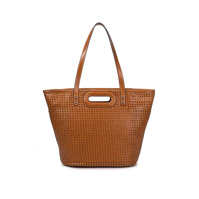 Bolso de hombro de cuero tejido Ofine