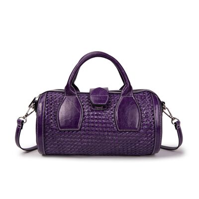 Sac bowling en cuir tressé Frola violet