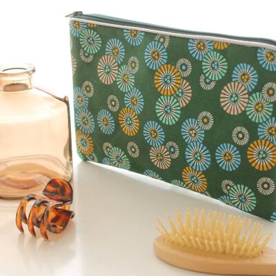 Alna green sun zipped pouch