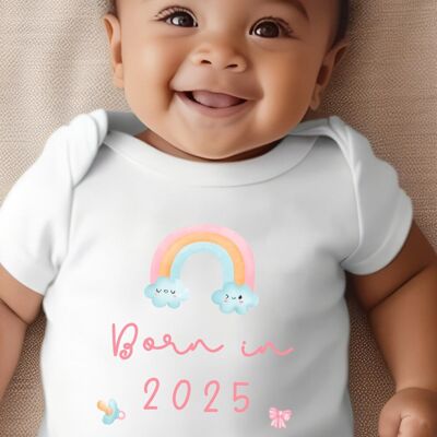 Né en 2025 Gilet bébé arc-en-ciel, grenouillère, barboteuse, bavoir