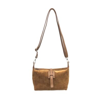 Borsa a tracolla in pelle scamosciata, Made in Italy, art.112625