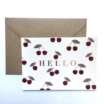 A6 Hello Cherry card