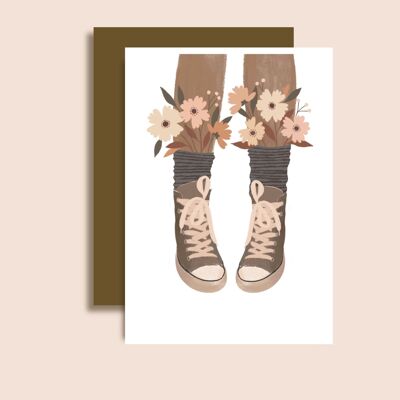 Carte  Baskets en Fleurs