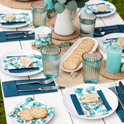 Set de décoration de table « KP Eucalyptus » avec 58 pièces