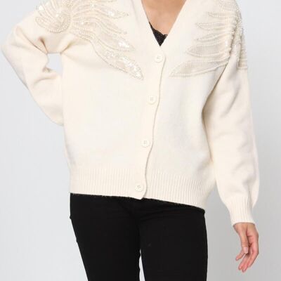 Gilet in morbida maglia con ricamo di paillettes – Eleganza e comfort
