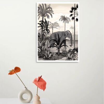 A4 Poster Ein Elefant im Dschungel