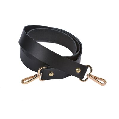 Tracolla per borsa in pelle nera