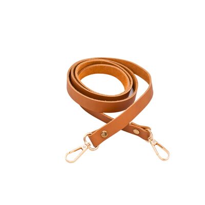 Tracolla in pelle marrone per borsa