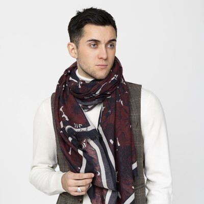 Foulard en coton GENZO bordeaux
