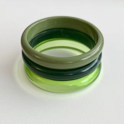 Erica - Juego de 3 pulseras de resina - Verde