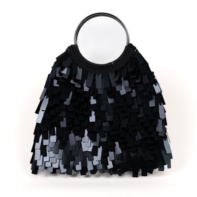 Borsa da sera con paillettes nere