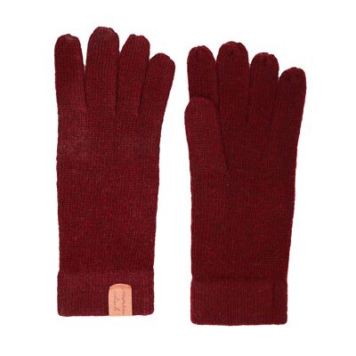 Guantes de lana burdeos HUBERT, talla única