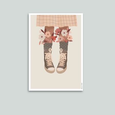 Affiche A3 Baskets en Fleurs