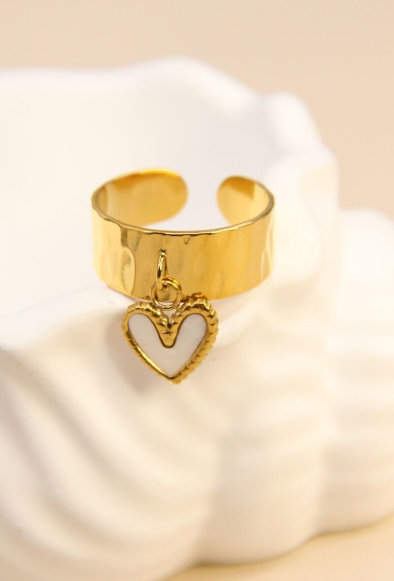 Verstellbarer Herz-Charm-Ring – Eleganz aus Edelstahl