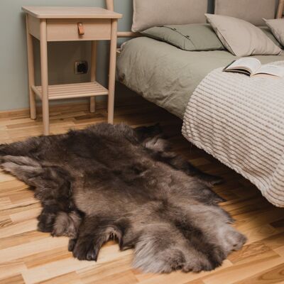 Tapis géant exclusif en peau de renne scandinave naturelle, peau de caribou, 100 % cuir de première qualité, rentier Hygge