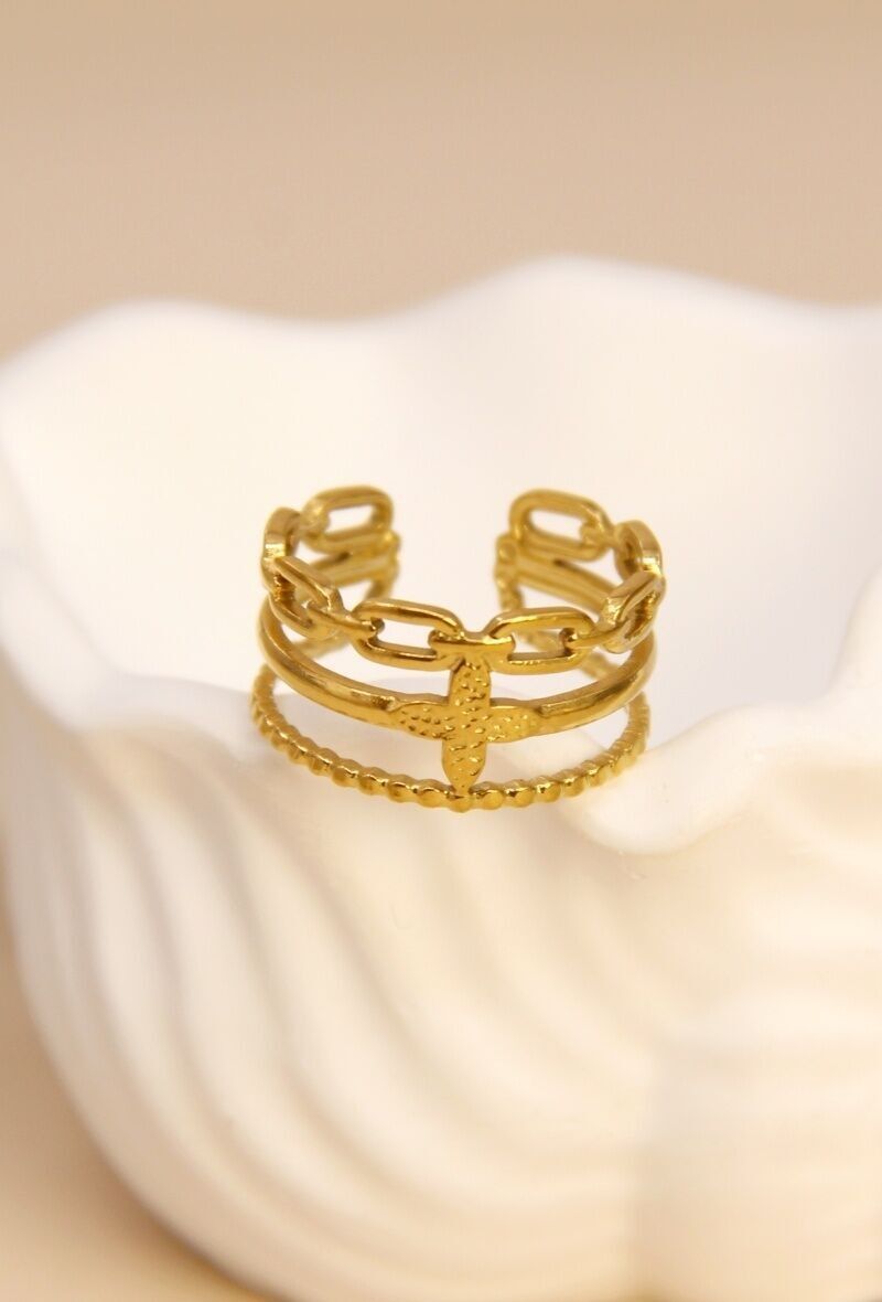 Bague Étoile de Mer – Inspiration marine en acier inoxydable